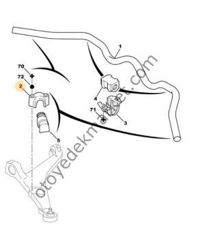 Peugeot 106 (1991-2002) 1.4 Benzinli Viraj Demir Orta Lastik Mesnedi (Orijinal)
