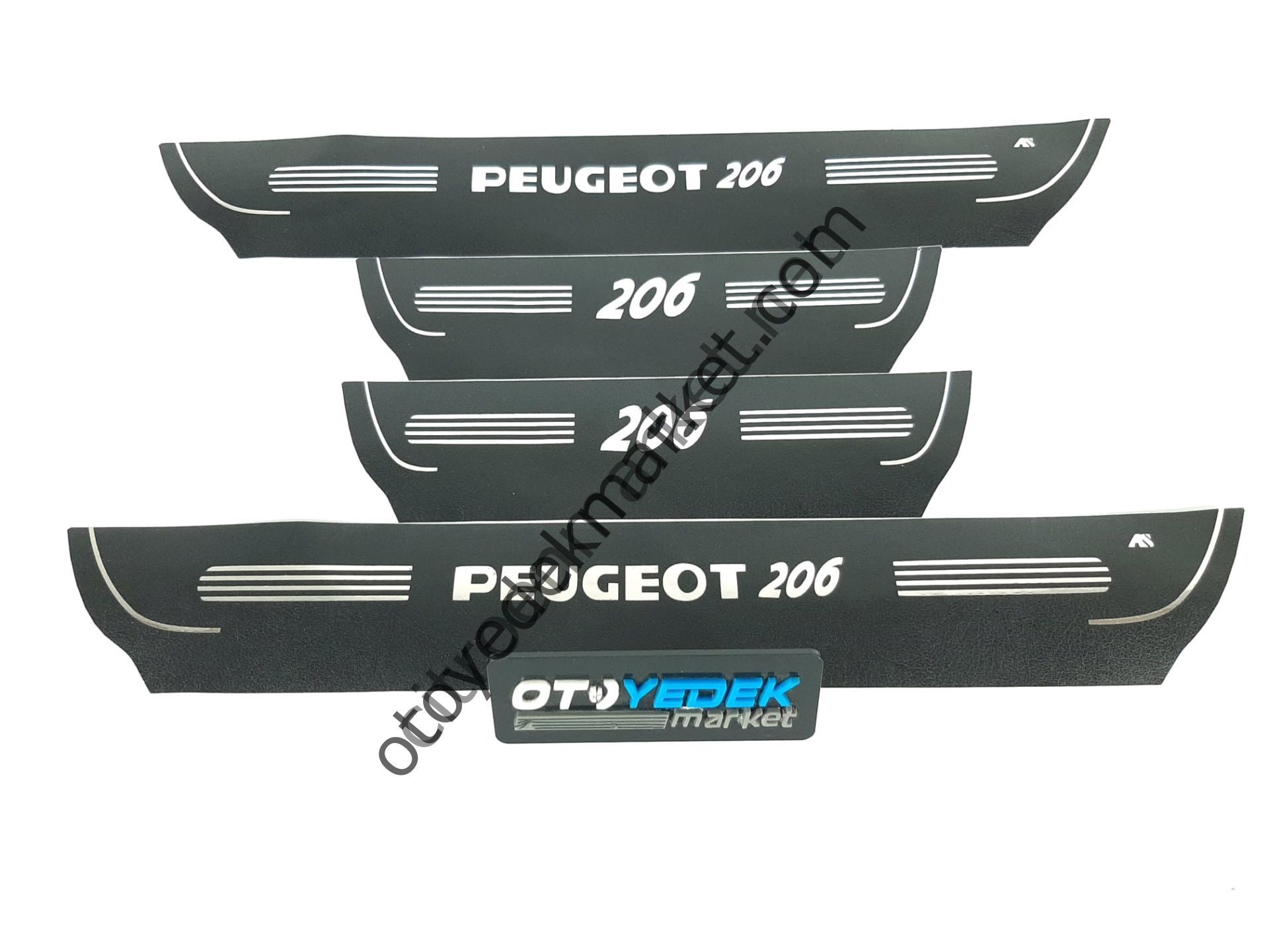 Peugeot 206 (1998-2012) Kapı Eşik Basamak Takımı Siyah Zemin