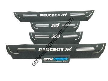 Peugeot 206 (1998-2012) Kapı Eşik Basamak Takımı Siyah Zemin