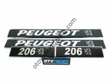 Peugeot 206 (1998-2012) Kapı Eşik Takımı Siyah