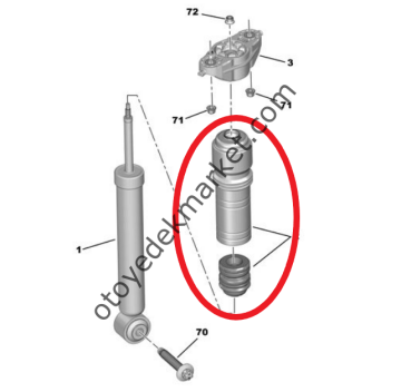 Peugeot 208 (2020-2023) Arka Amortisör Dayanağı (Orijinal)