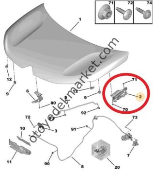 Citroen C5 Aircross (2019-2025) Motor Kaput Menteşesi Sol Taraf (Orijinal)