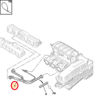 Citroen C4 (2004-2011) 1.6 Benzinli Yağ Buhar Hortumu (Orijinal)