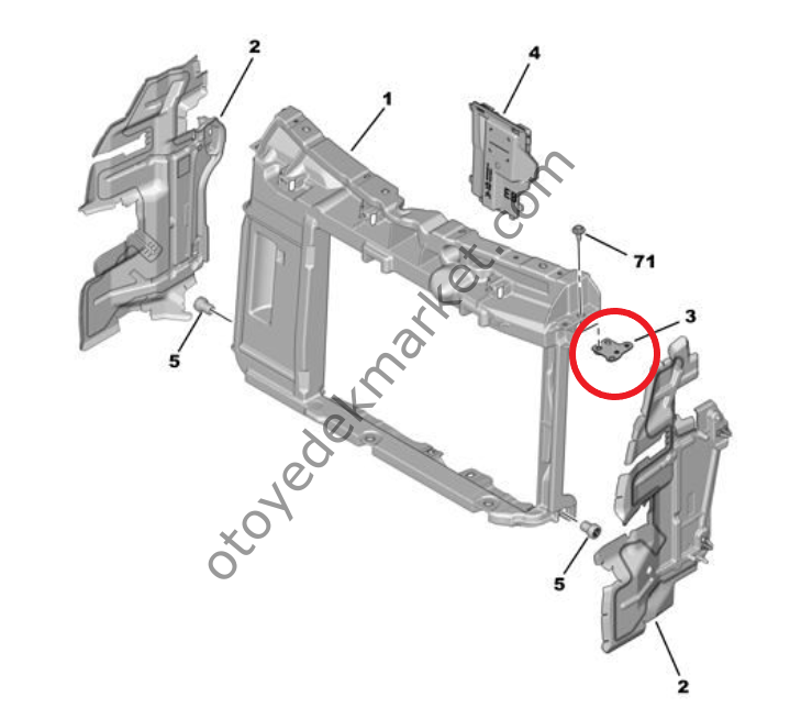 Citroen C3 (2017-2024) Ön Panel Sol Bağlantı Ayağı (Orijinal)