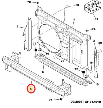 Peugeot 307 (2001-2005) Ön Tampon Demiri (İthal)