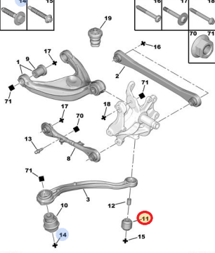 Peugeot 407 (2004-2011) Arka Denge Kolu Alt Burcu (İthal)