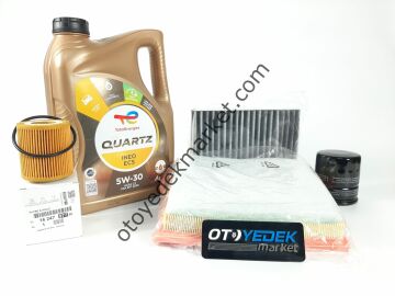 Citroen C-Elysee (2018-2020) 1.6 Hdi Euro6 Filtre Bakım Seti + 5w30 Yağ (Orijinal)