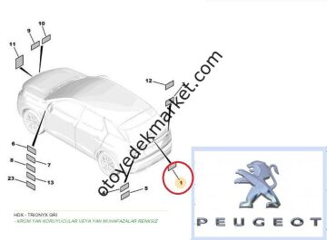 Peugeot 3008 (2020-2023) Bagaj Aslan Amblemi -  Siyah Krom (Orijinal)
