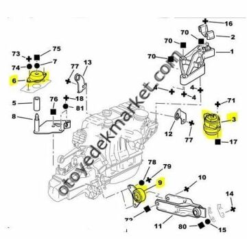 Peugeot 106 (1994-2002) 1.4 1.6 Komple Motor Takoz Seti Otomatik Vites (İthal)