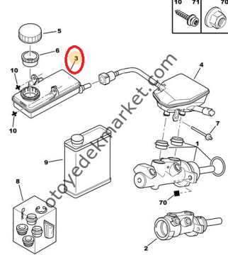 PEUGEOT 307 (2001-2008) FREN HİDROLİK DEPOSU (ORJİNAL)
