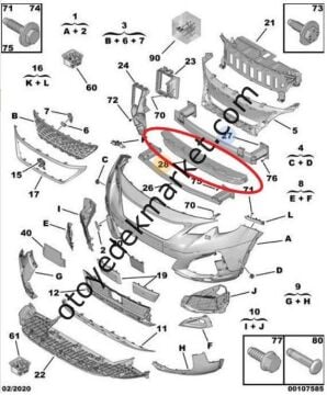 Peugeot 3008 (2016-2019) Ön tampon Darbe Emici Köpüğü (Orijinal)