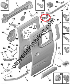 Citroen Berlingo (2019-2024) Sağ Sürgülü Kapı OrtaTekerlek Şaryosu (Orijinal)