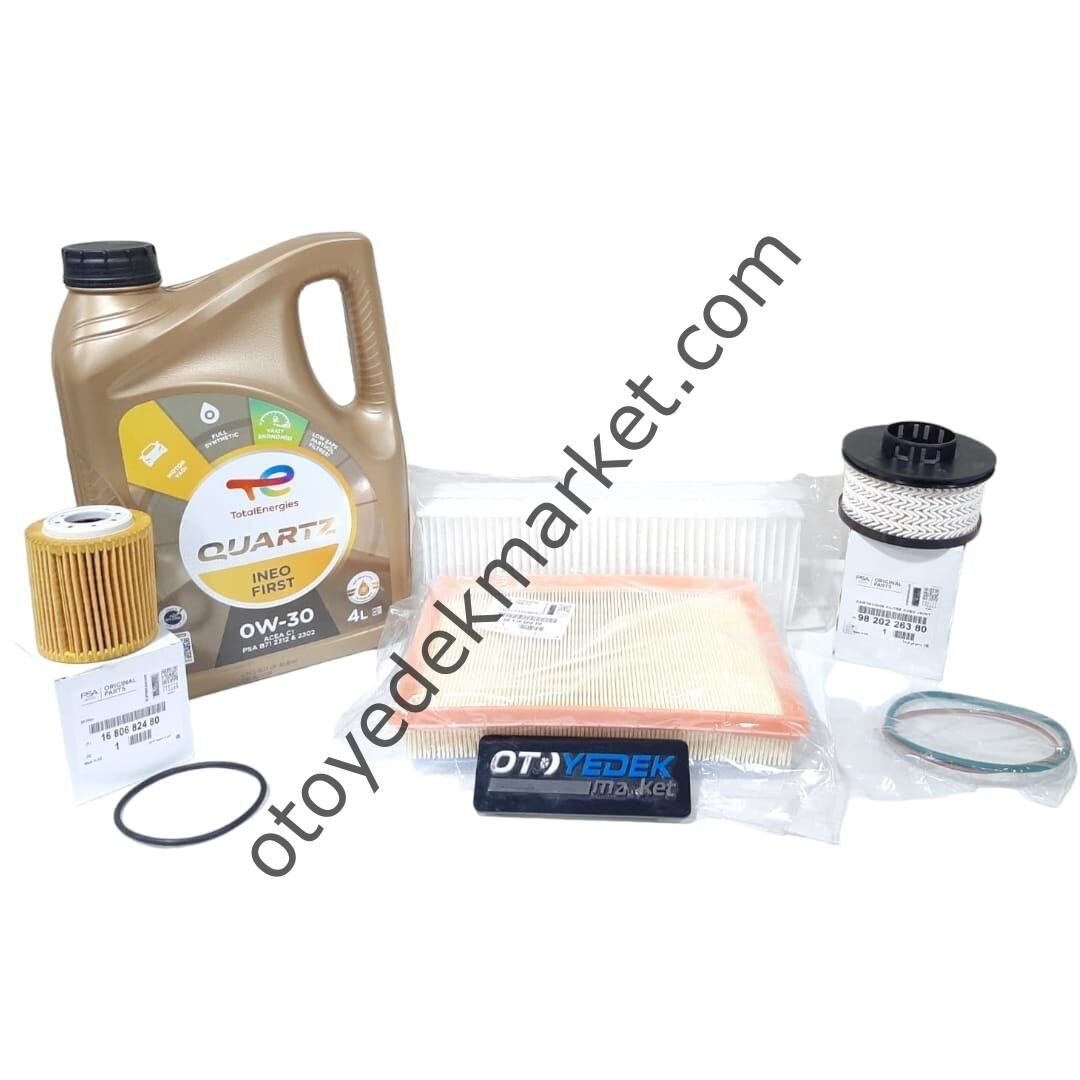 Peugeot 3008 (2016-2018) 1.6 Hdi Euro 6 Filtre Bakım Seti (Orijinal)+ 0w30 Motor Yağ