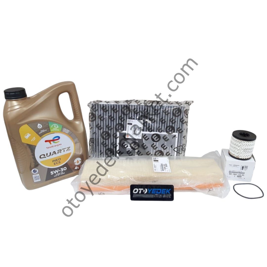 Citroen C4 (2002-2015) 1.6  Benzinli Filtre Seti (Orijinal) Ve 5w30 Motor Yağ