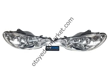 Peugeot 206 (1998-2008) Şeffar Far Takıımı Sağ-Sol (Ayfar)