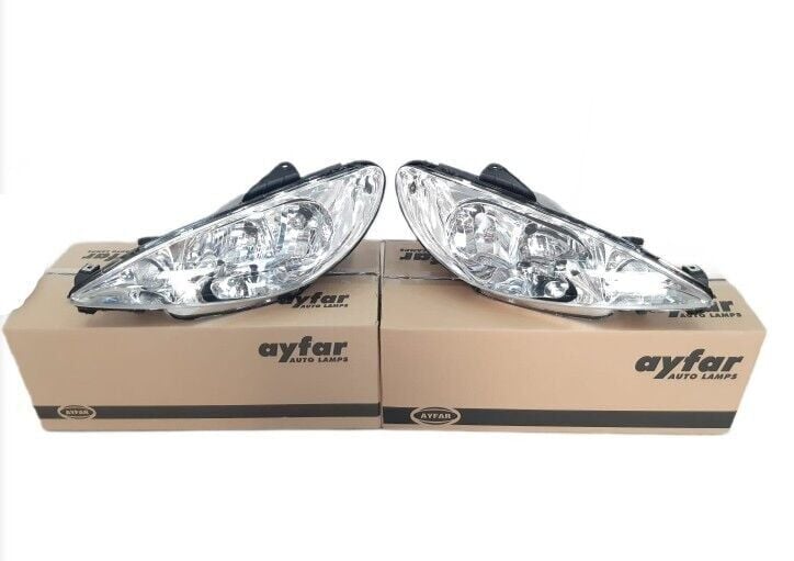 Peugeot 206 (1998-2008) Şeffar Far Takımı Sağ-Sol (Ayfar)