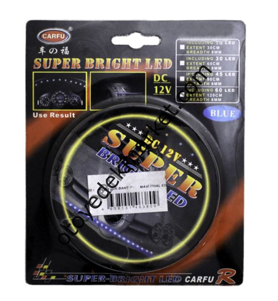 NEON IŞIK BANT 60CM MAVİ TRİMAX ED019 12V