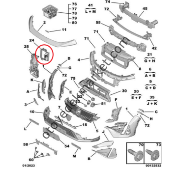 Peugeot 408 (2023-2024) Ön Tampon Arka Havalandırma Kanalı (Orijinal)