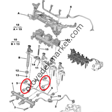 Peugeot Boxer (2020-2023) 2.2 Hdi 1. ve 3. Enjektör Yakıt Besleme Borusu (Orijinal)