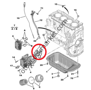 Peugeot Expert (2018-2024) 1.5 BlueHdi Motor Yağ Soğutucu Contası (Orijinal)