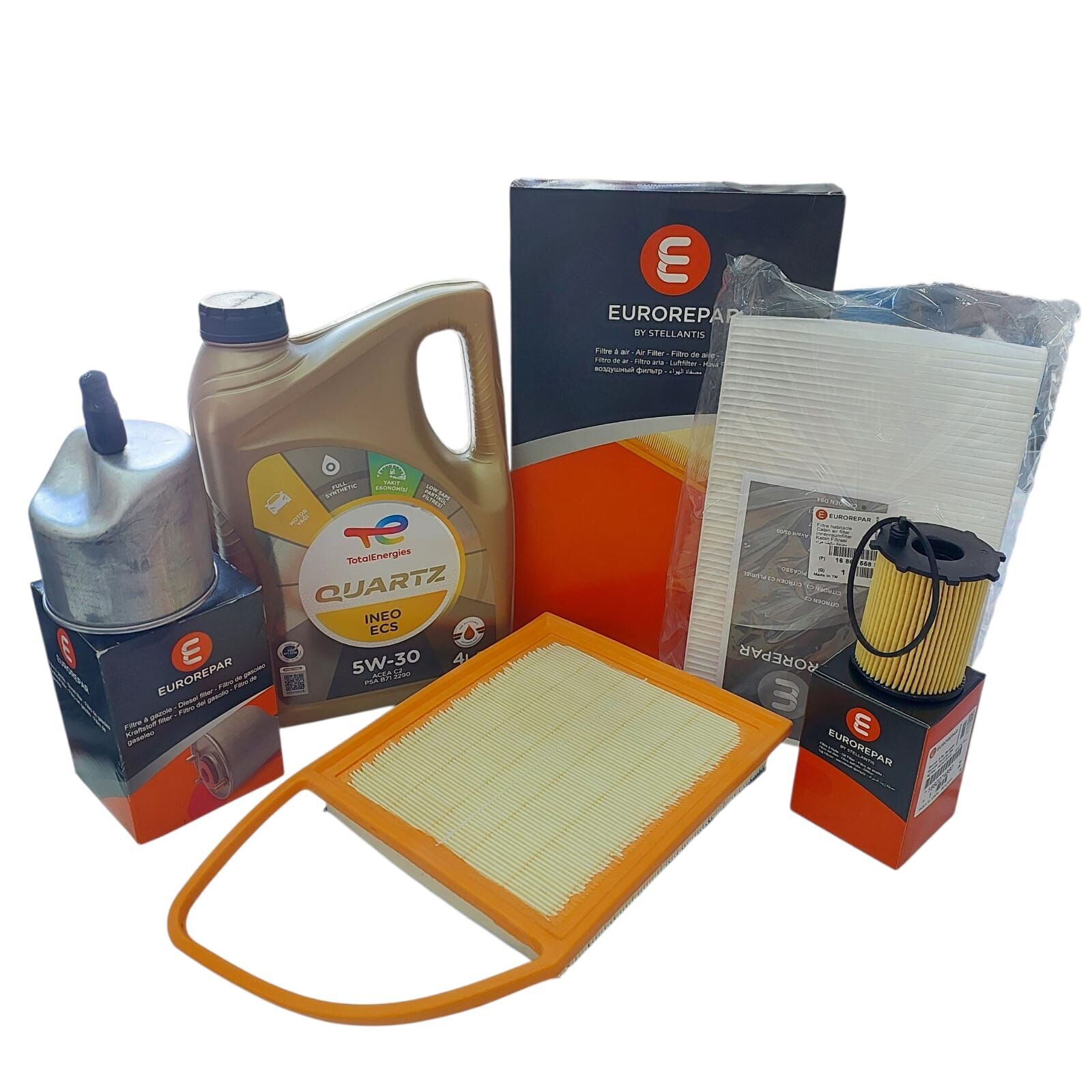 Citroen C4 (2011-2015) 1.6 Dizel Filtre Seti  (Orijinal Eurorepar) Ve 5w30 Motor Yağ