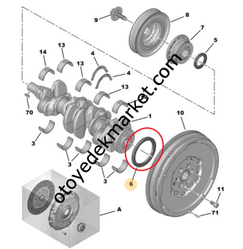 Peugeot 5008 (2009-2016) 1.6 Hdi Krank Arka Keçesi (Skt)