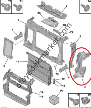 Peugeot 208 (2020-2023) Ön Panel Sol Yan Plastik Bakalit (Orijinal)