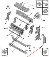 Peugeot 408 (2023-2025) Ön Panel Sağ Yan Traversi (Orijinal)