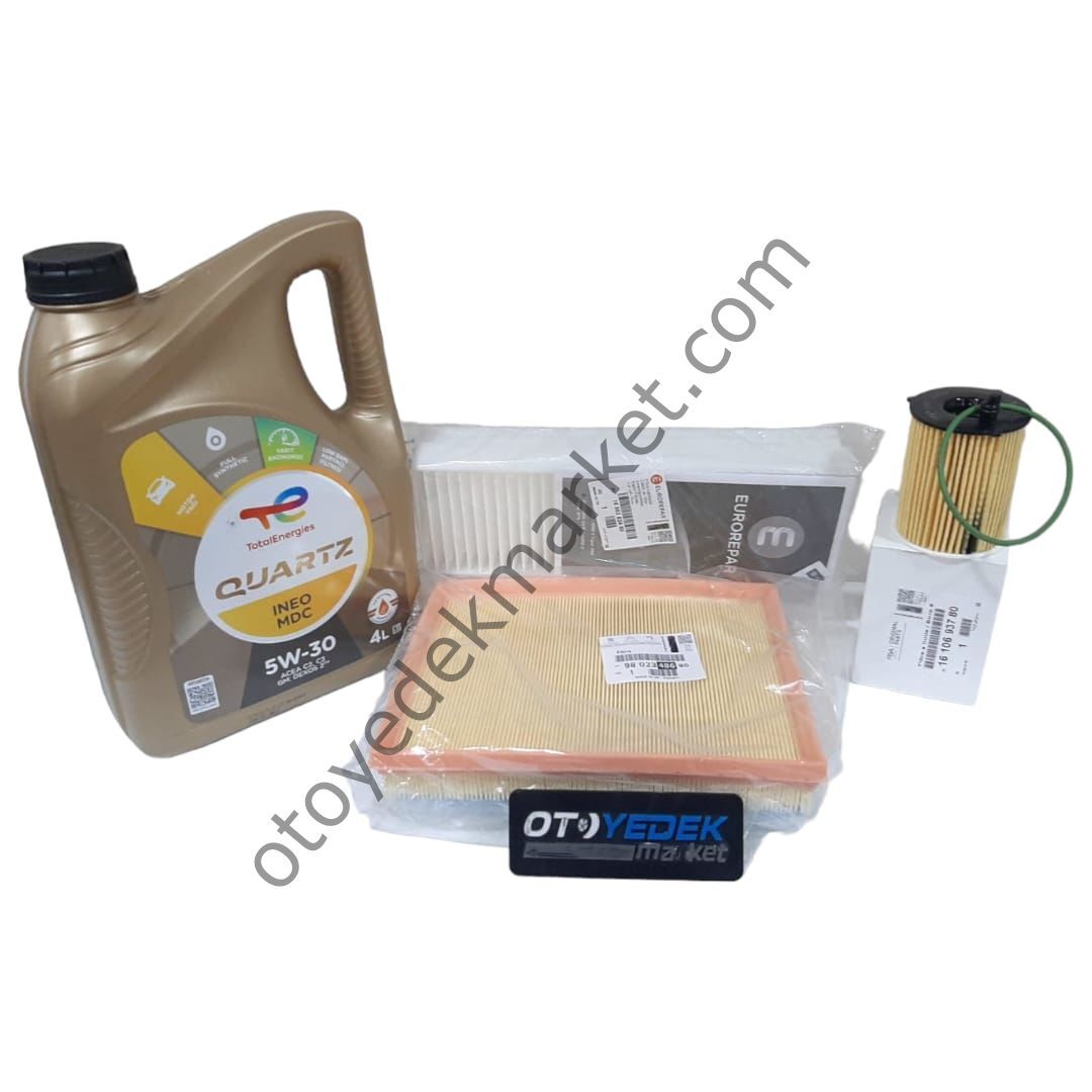 Peugeot 3008 (2016-2018) 1.6 Blue Hdi Filtre Bakım Seti Mazot Filtresiz +5w30 Yağ (Orijinal)