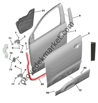 Citroen C5 Aircross (2019-2025) Sol Ön Kapı Üzerindeki Lastik Fitil (Orijinal)