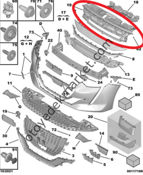 Peugeot 208 (2020-2024) Ön Tampon İç İskelet Bağlantı Plastiği (Orijinal)