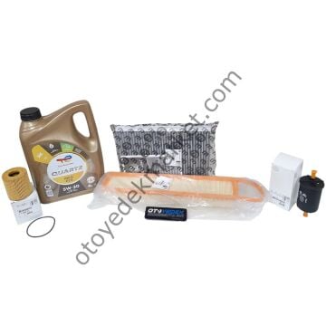 Peugeot 308 (2008-2014) 1.6 Vti Benzinli Filtre Bakım Seti (Orijinal) Ve 5w30 Motor Yağ
