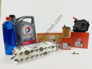 Citroen Berlingo (2008-2011) 1.6 HDI Filtre Bakım Seti Ve 5w30 Motor Yağ (Orijinal Eurorepar)