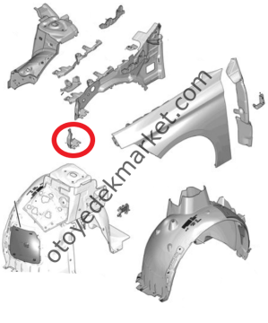 Peugeot 408 (2023-2024) Sağ Ön Çamurluk Ön Bağlantı Sacı (Orijinal)