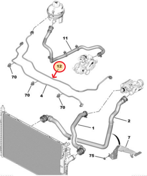 Peugeot 308 (2022-2025) 1.5 Hdi Yedek Su Depo Hortumu (Orijinal)