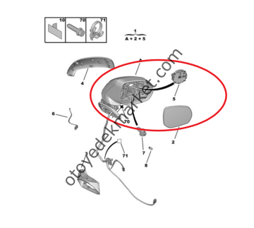 Citroen C4 Picasso (2006-2013) Sağ Ön Dikiz Aynası (Orijinal)