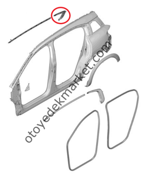 Citroen C5 Aircross (2019-2025) Tavan Arka Kenar Kromajlı Çıtası, Sağ (Orijinal)