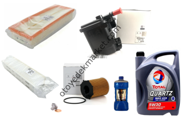 Citroen Berlingo (2008-2011) 1,6 Hdi Filtre Seti Ve 5w30 Motor Yağ (Orijinal