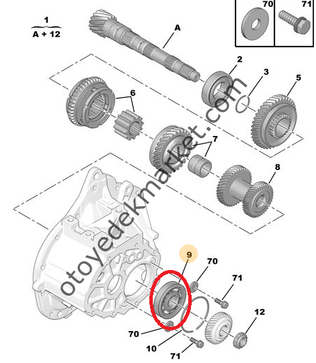 PEUGEOT 307 BENZ. KAMALI MİL RULMANI (SNR)