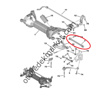 Peugeot 508 (2019-2023)  Arka Salıncak / Denge Kolu (Orijinal)