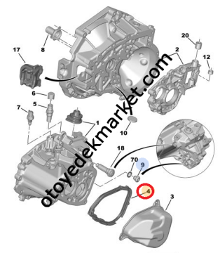Citroen C3 (2017-2024) Şanzıman Kapak Contası (Orijinal)