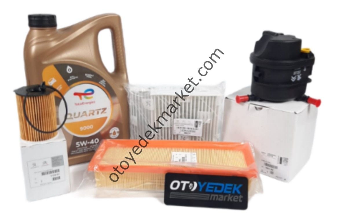 CİTROEN C3 (2003-2010) 1.6 HDI FİLTRE SETİ +5W40 YAĞ (ORİ,JİNAL)