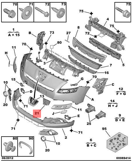Peugeot 5008 (2009-2013) Ön Tampon Kapağı (Orijinal)