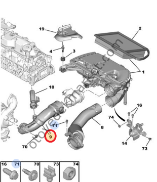 CİTROEN C-ELYSEE (2012-2018) 1,6 HDİ HAVA FİLTRE HORTUMU (ORİJİNAL)
