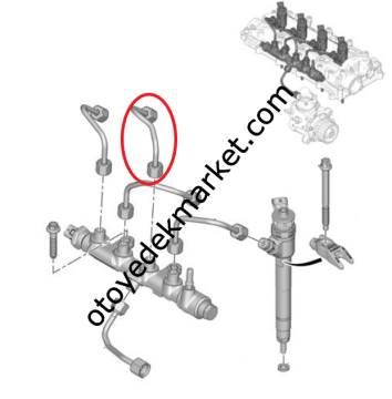 Peugeot 2008 (2020-2024) 1.5 Blue Hdi 2 No.lu Silindir Yakıt Enjektörü Borusu (Orijinal)