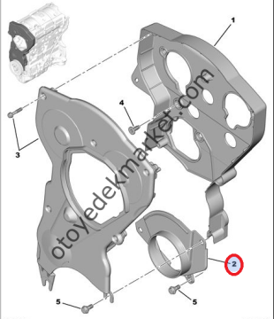 Peugeot 307 (2001-2009) 1.6 Benzinli Triger Kapağı Alt (Orijinal)
