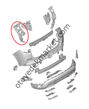 Citroen C5 Aircross (2019-2022) Arka Tampon Sol Bağlantı Takviye Plastiği (Orijinal)