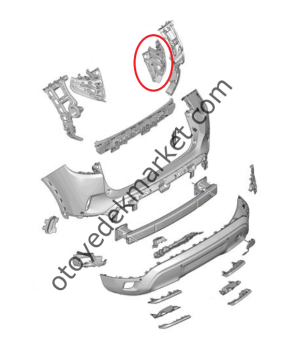 Citroen C5 Aircross (2019-2025) Arka Tampon Sağ Bağlantı Plastiği (Orijinal)