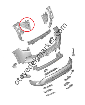 Citroen C5 Aircross (2019-2025) Arka Tampon Sol Bağlantı Plastiği (Orijinal)