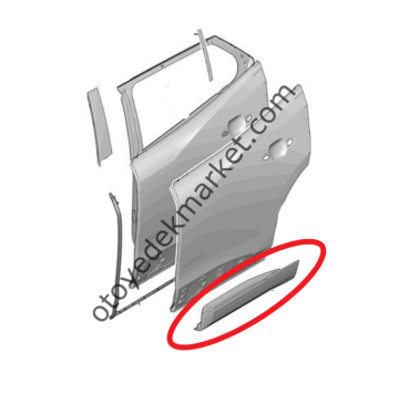 Peugeot 2008 (2020-2023) Sağ Arka Kapı Koruma Çıtası (Orijinal)